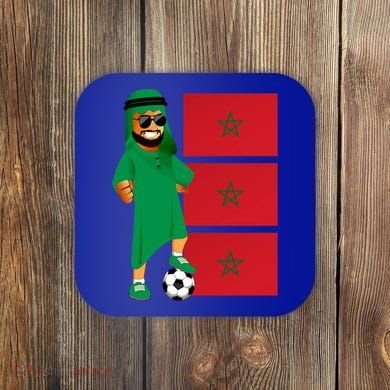 Moroccan Sheik Morocco Flag Soccer Gift Coaster