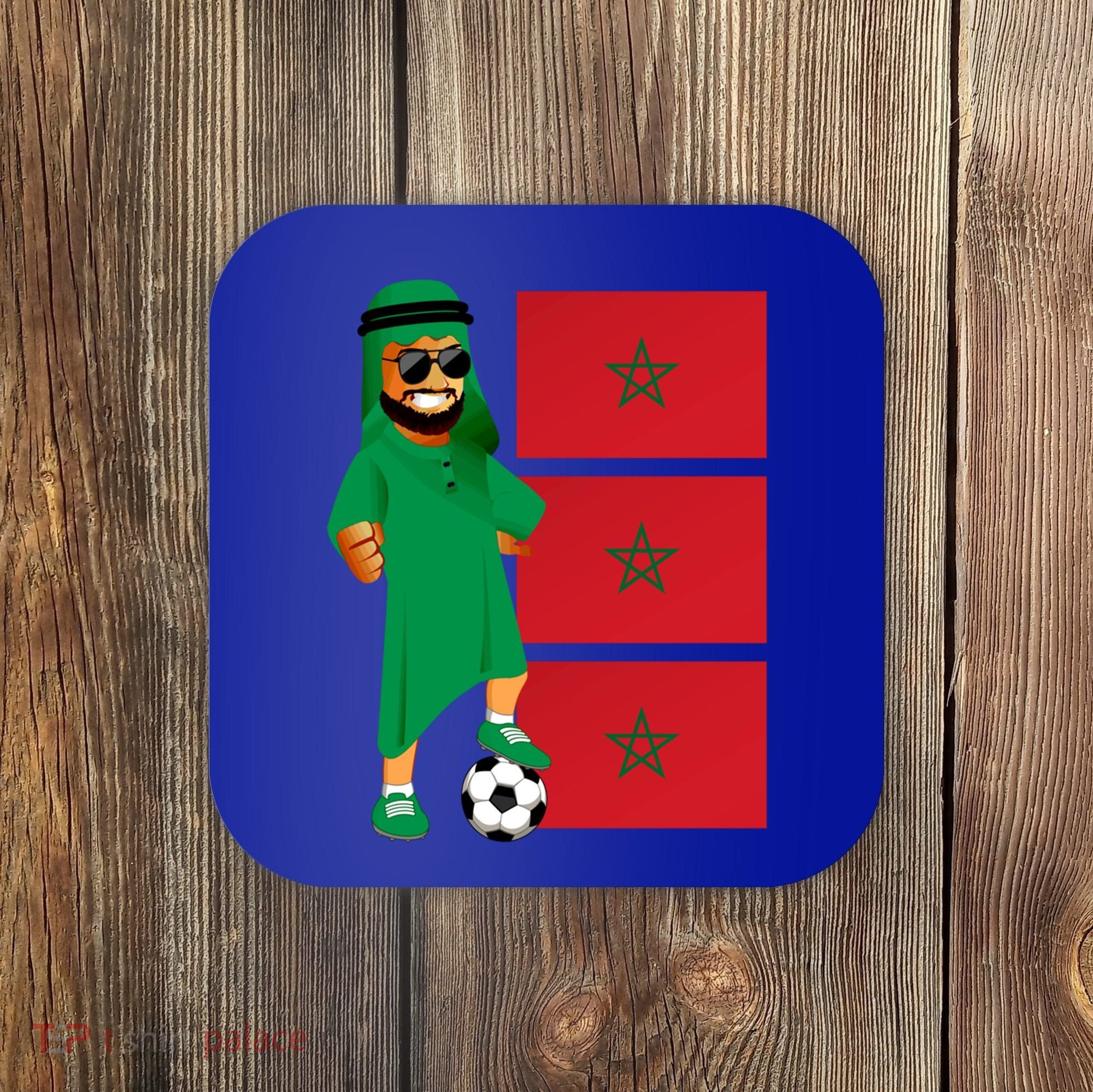 Moroccan Sheik Morocco Flag Soccer Gift Coaster
