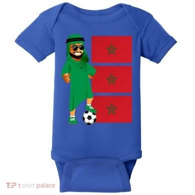 Moroccan Sheik Morocco Flag Soccer Gift Baby Bodysuit