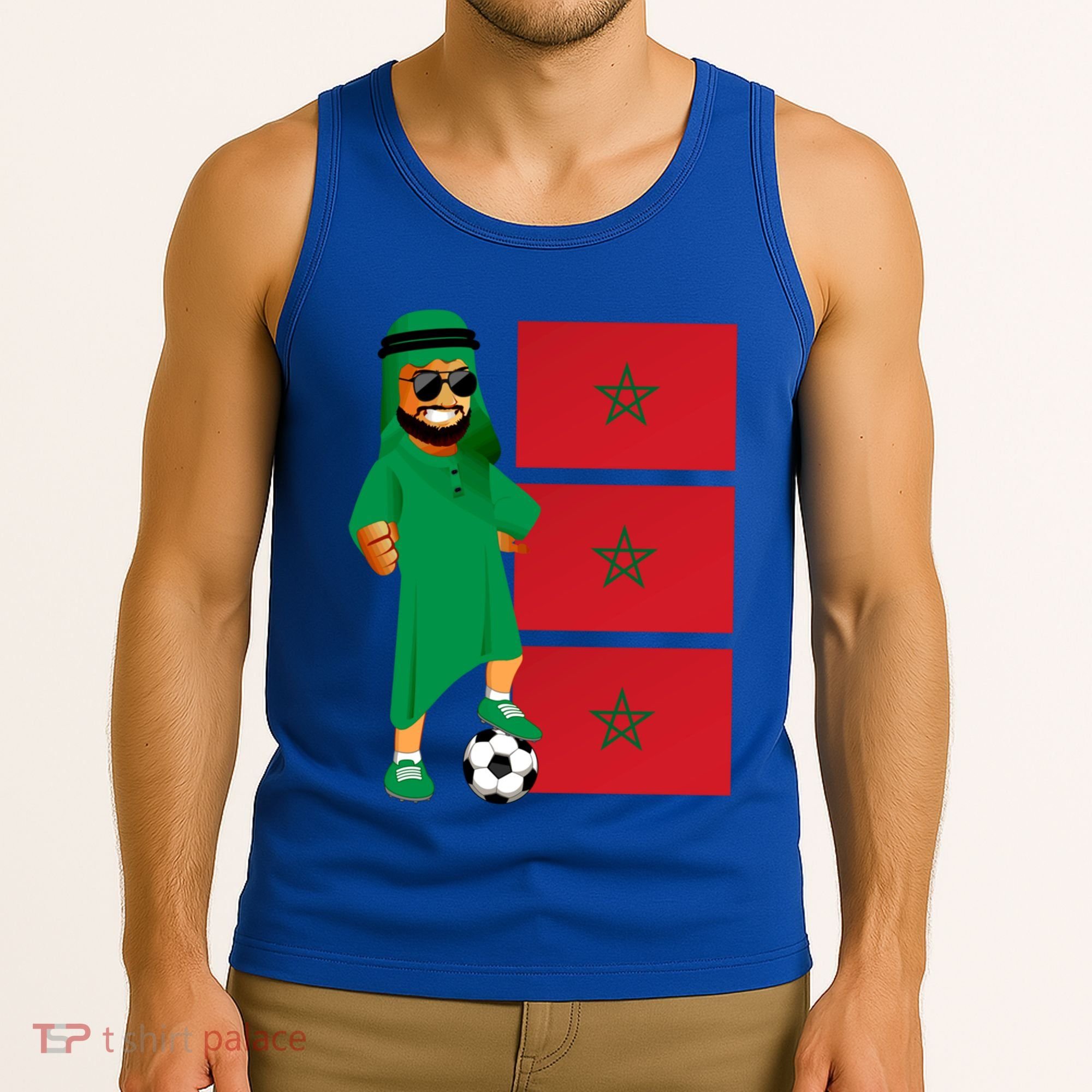 Moroccan Sheik Morocco Flag Soccer Gift Tank Top