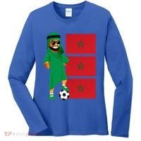 Moroccan Sheik Morocco Flag Soccer Gift Women's Long Sleeve Shirt thumb 0