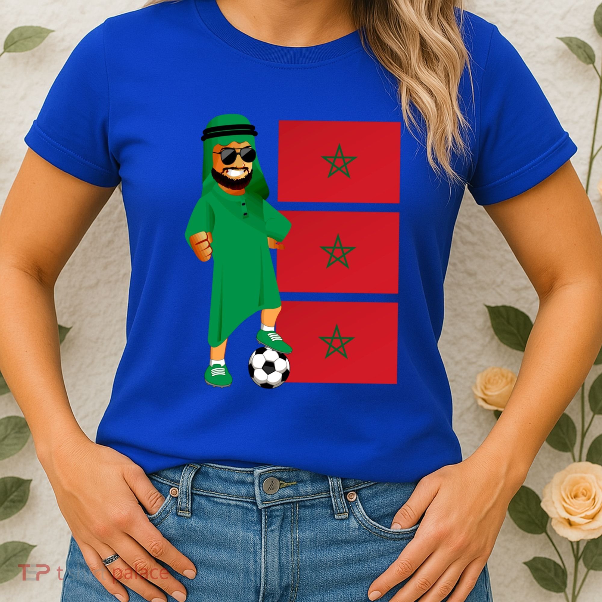 Moroccan Sheik Morocco Flag Soccer Gift Women's T-Shirt