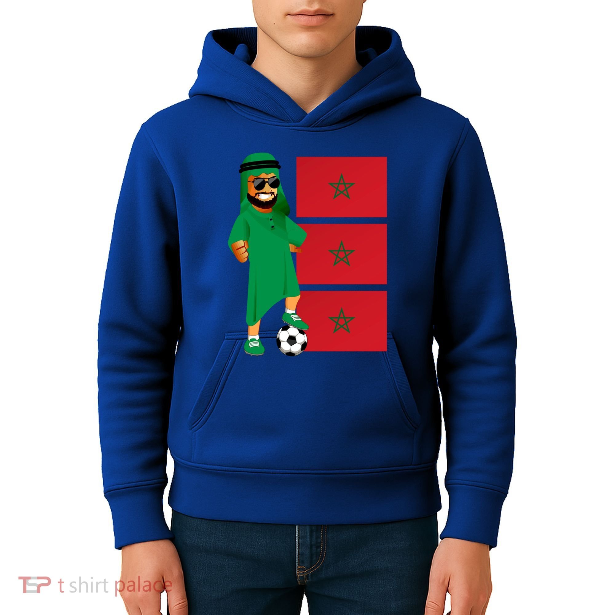 Moroccan Sheik Morocco Flag Soccer Gift Kids Hoodie