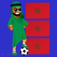 Moroccan Sheik Morocco Flag Soccer Gift Kids Long Sleeve Shirt thumb 2