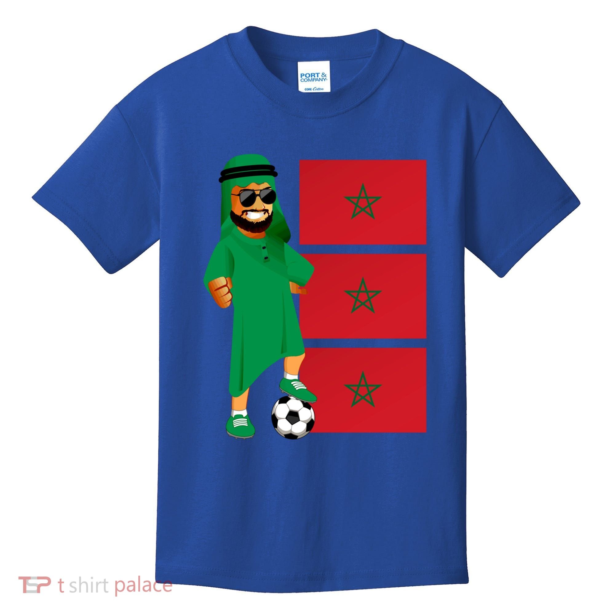 Moroccan Sheik Morocco Flag Soccer Gift Kids T-Shirt