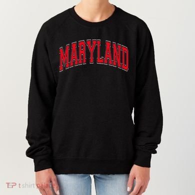 Maryland State Md Red Text Women's Sweatshirt