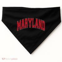 Maryland State Md Red Text USA-Made Doggie Bandana thumb 0