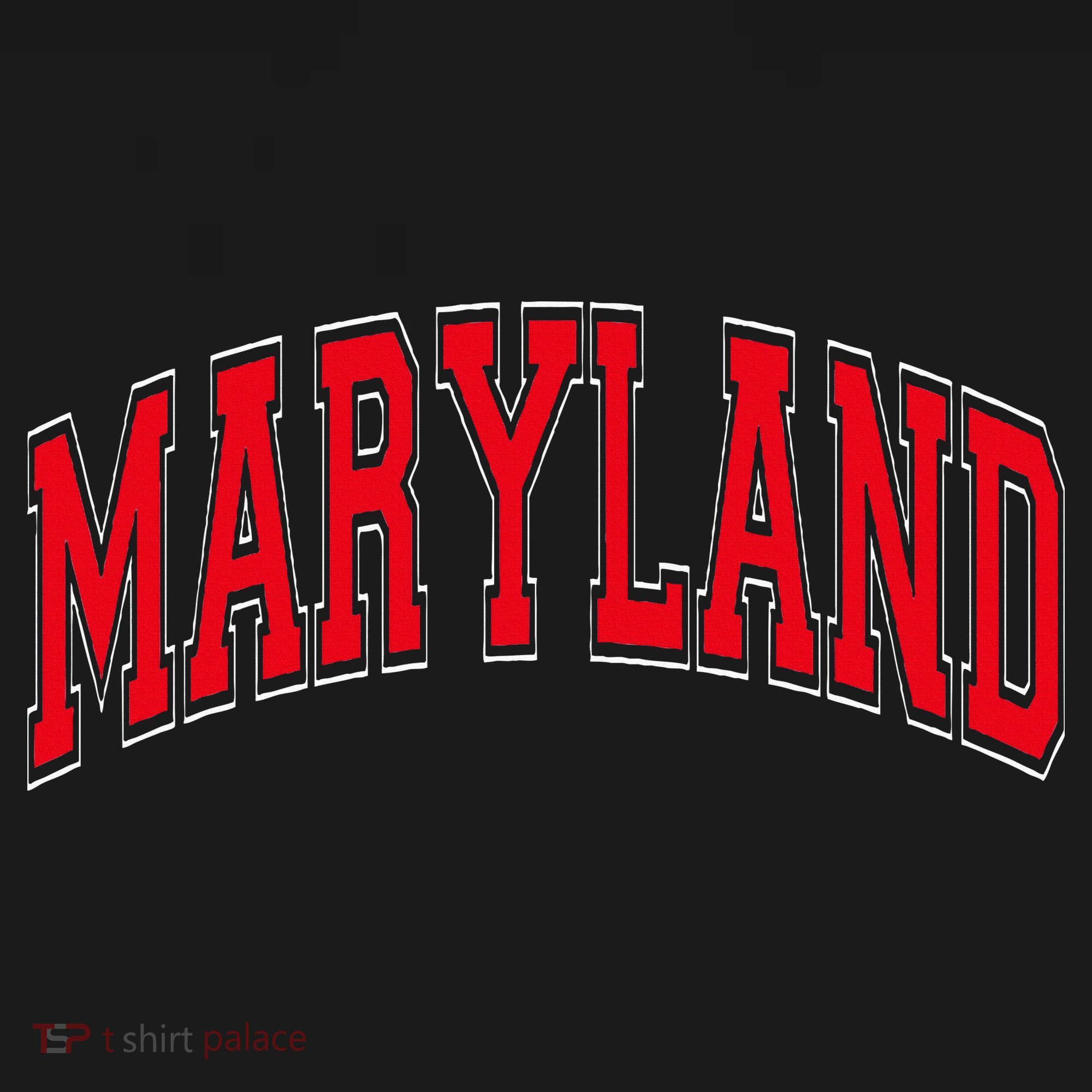 Maryland State Md Red Text Long Sleeve Shirt