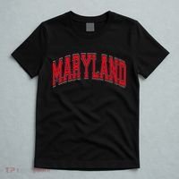 Maryland State Md Red Text T-Shirt thumb 5