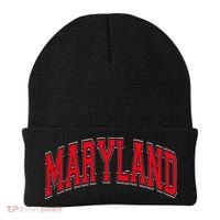 Maryland State Md Red Text Beanie thumb 0