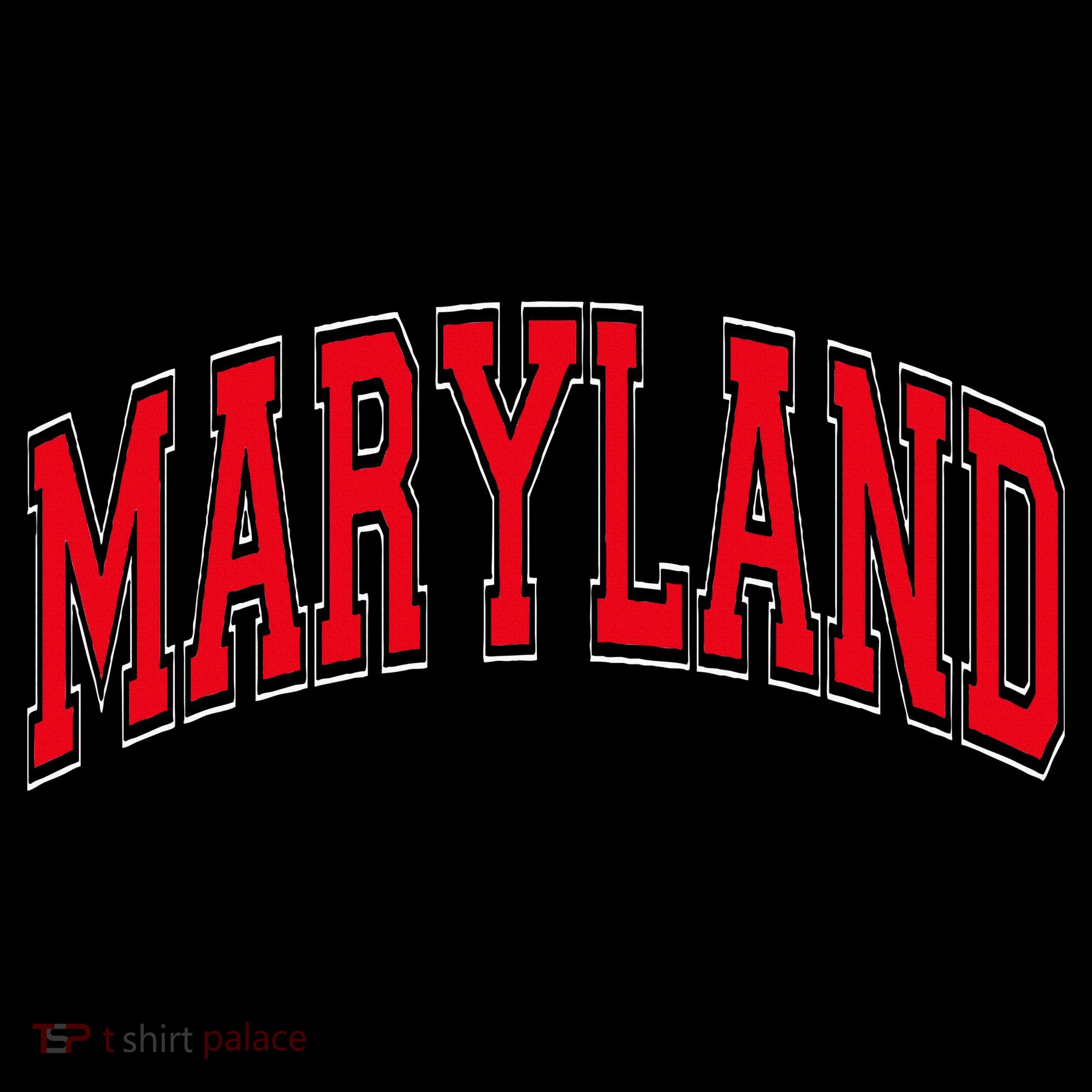 Maryland State Md Red Text Women's Hoodie