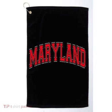 Maryland State Md Red Text Golf Towel