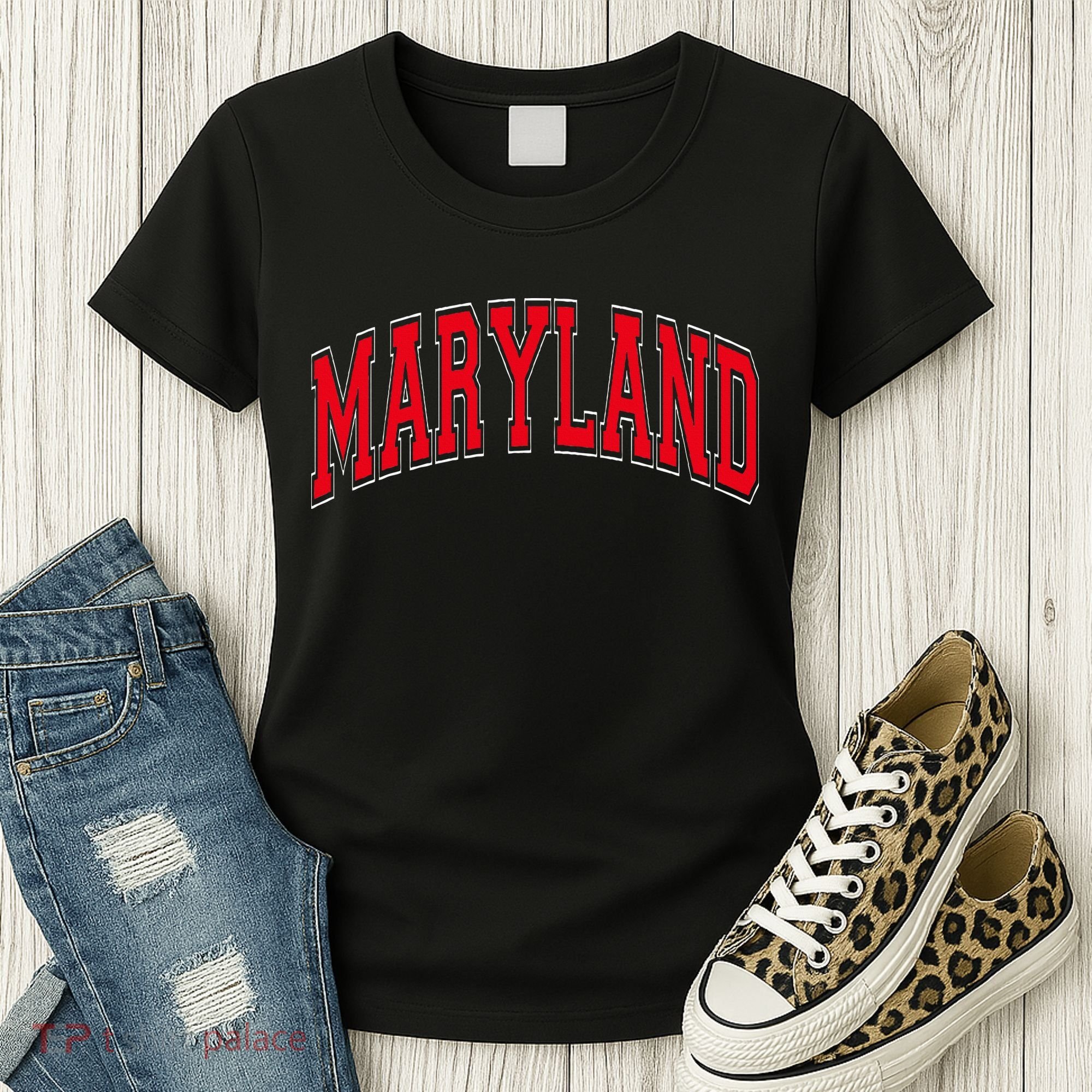 Maryland State Md Red Text Women's T-Shirt