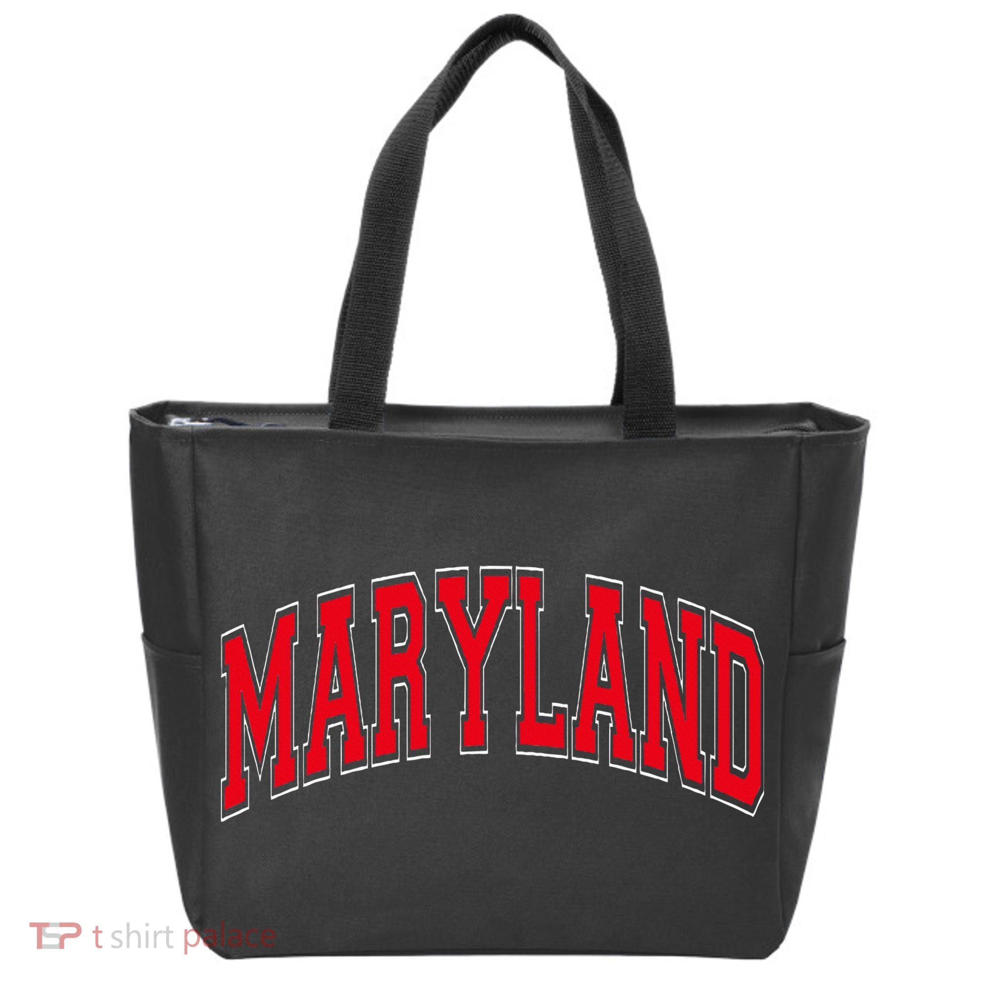 Maryland State Md Red Text Tote Bag