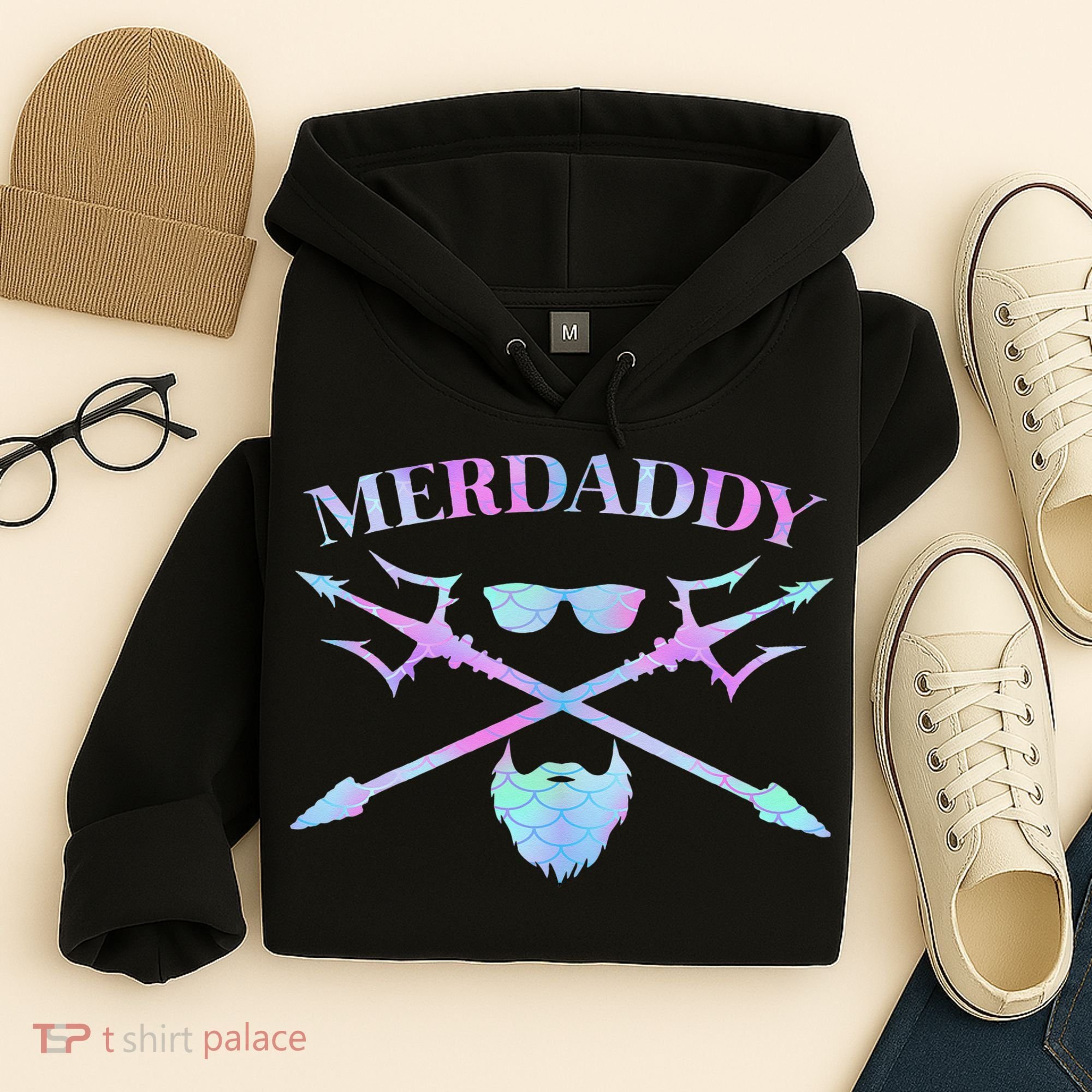Merdaddy Security Merman Merdad Daddy Costume Father's Day Hoodie