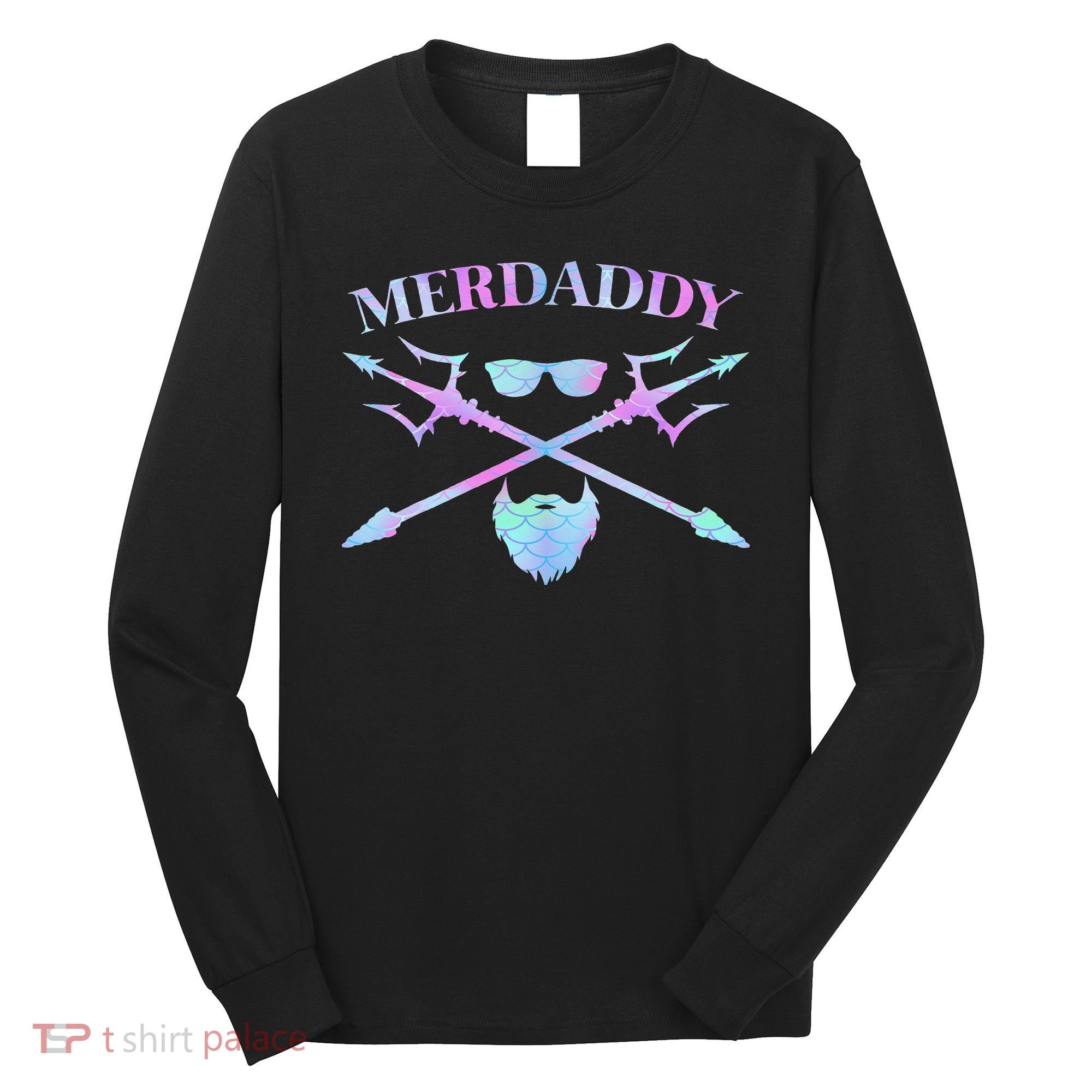 Merdaddy Security Merman Merdad Daddy Costume Father's Day Long Sleeve Shirt