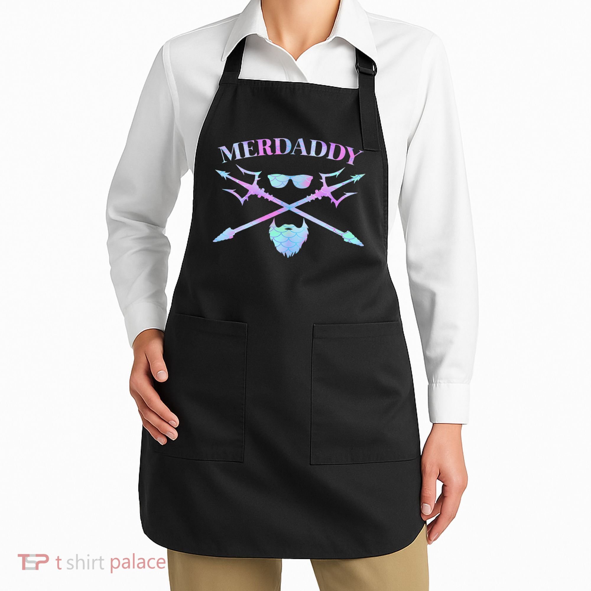 Merdaddy Security Merman Merdad Daddy Costume Father's Day Apron