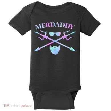Merdaddy Security Merman Merdad Daddy Costume Father's Day Baby Bodysuit