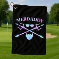 Merdaddy Security Merman Merdad Daddy Costume Father's Day Golf Towel thumb 1