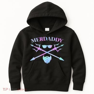 Merdaddy Security Merman Merdad Daddy Costume Father's Day Kids Hoodie