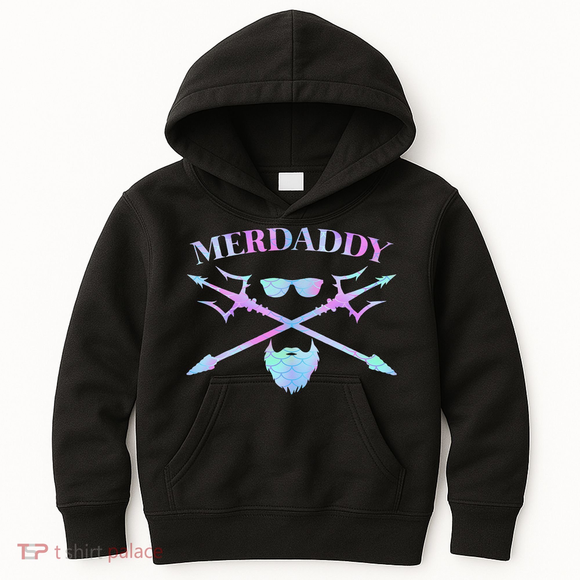 Merdaddy Security Merman Merdad Daddy Costume Father's Day Kids Hoodie
