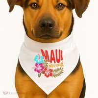 Maui Strong Maui Hawaii Shoreline Wildfire Relief USA-Made Doggie Bandana thumb 1