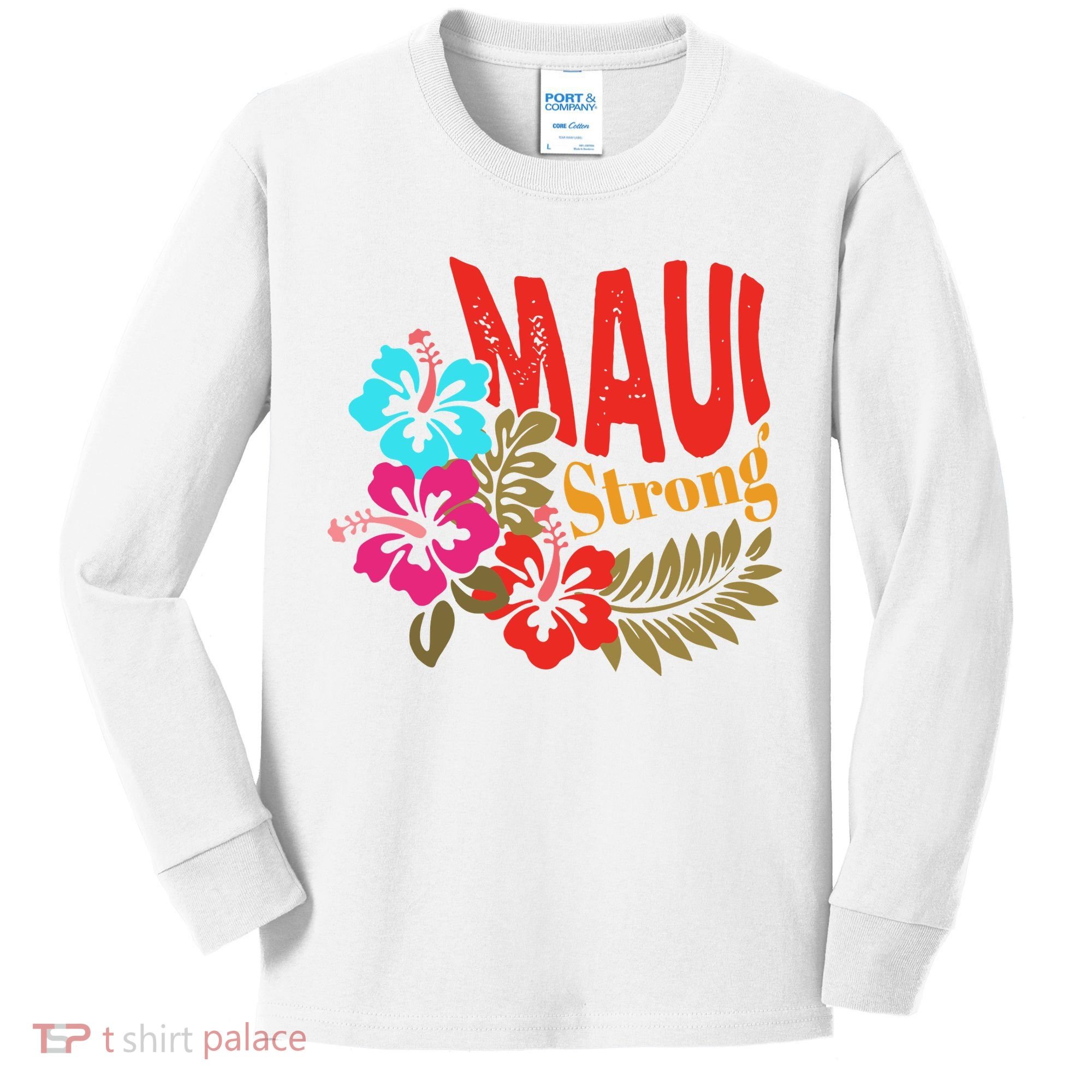 Maui Strong Maui Hawaii Shoreline Wildfire Relief Kids Long Sleeve Shirt