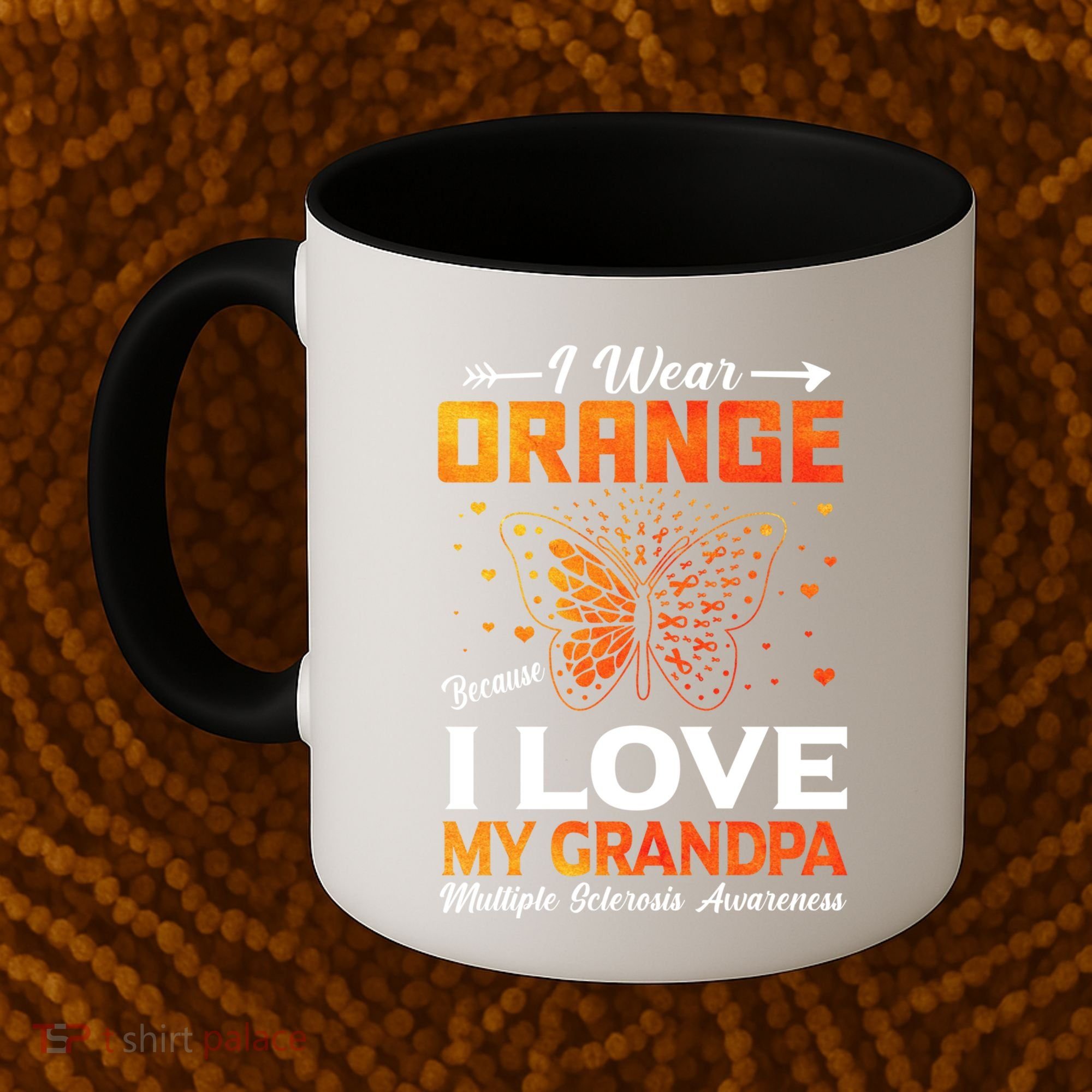 Multiple Sclerosis Ms Warrior I Wear Orange Grandpa Gift Coffee Mug