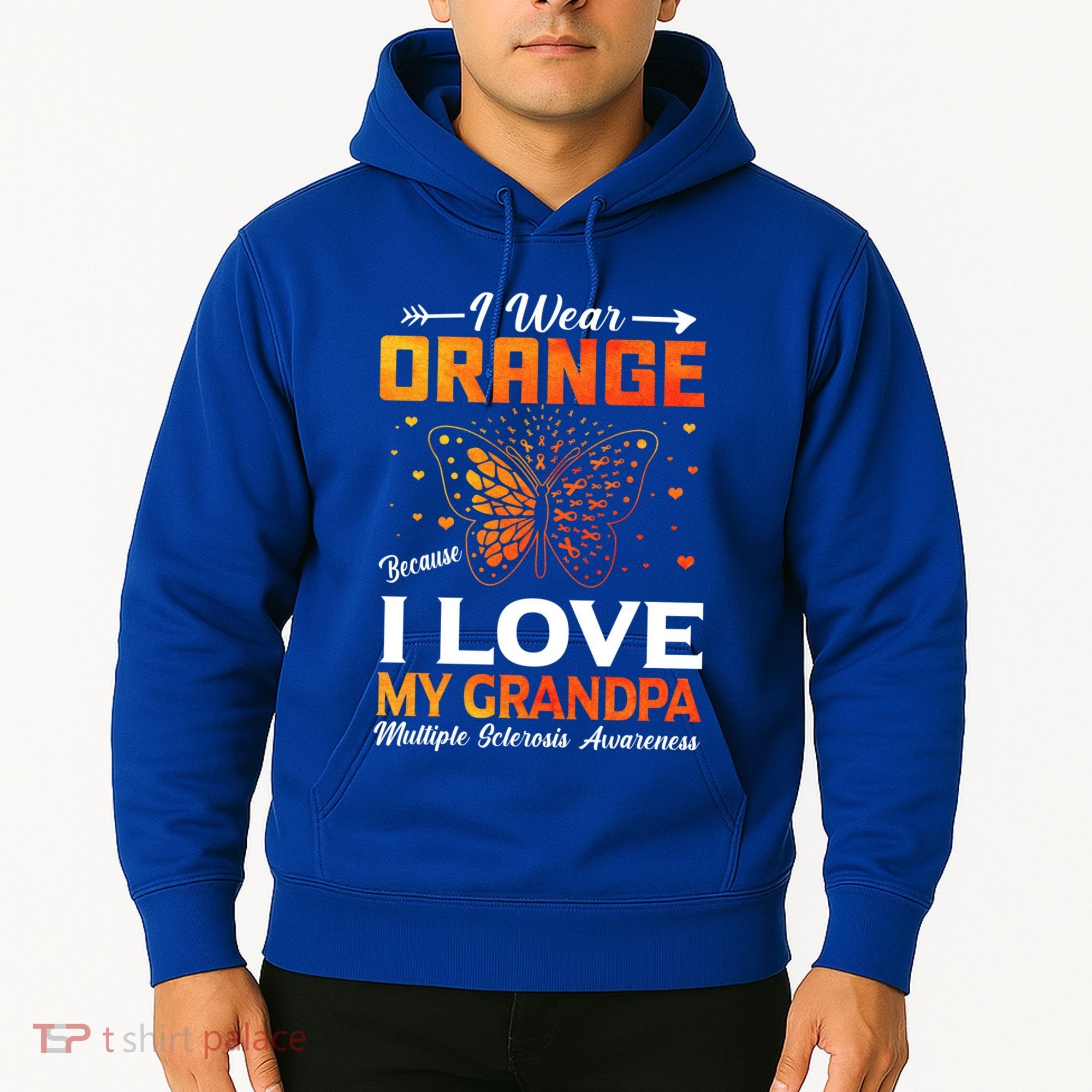 Multiple Sclerosis Ms Warrior I Wear Orange Grandpa Gift Hoodie