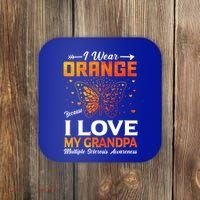 Multiple Sclerosis Ms Warrior I Wear Orange Grandpa Gift Coaster thumb 0