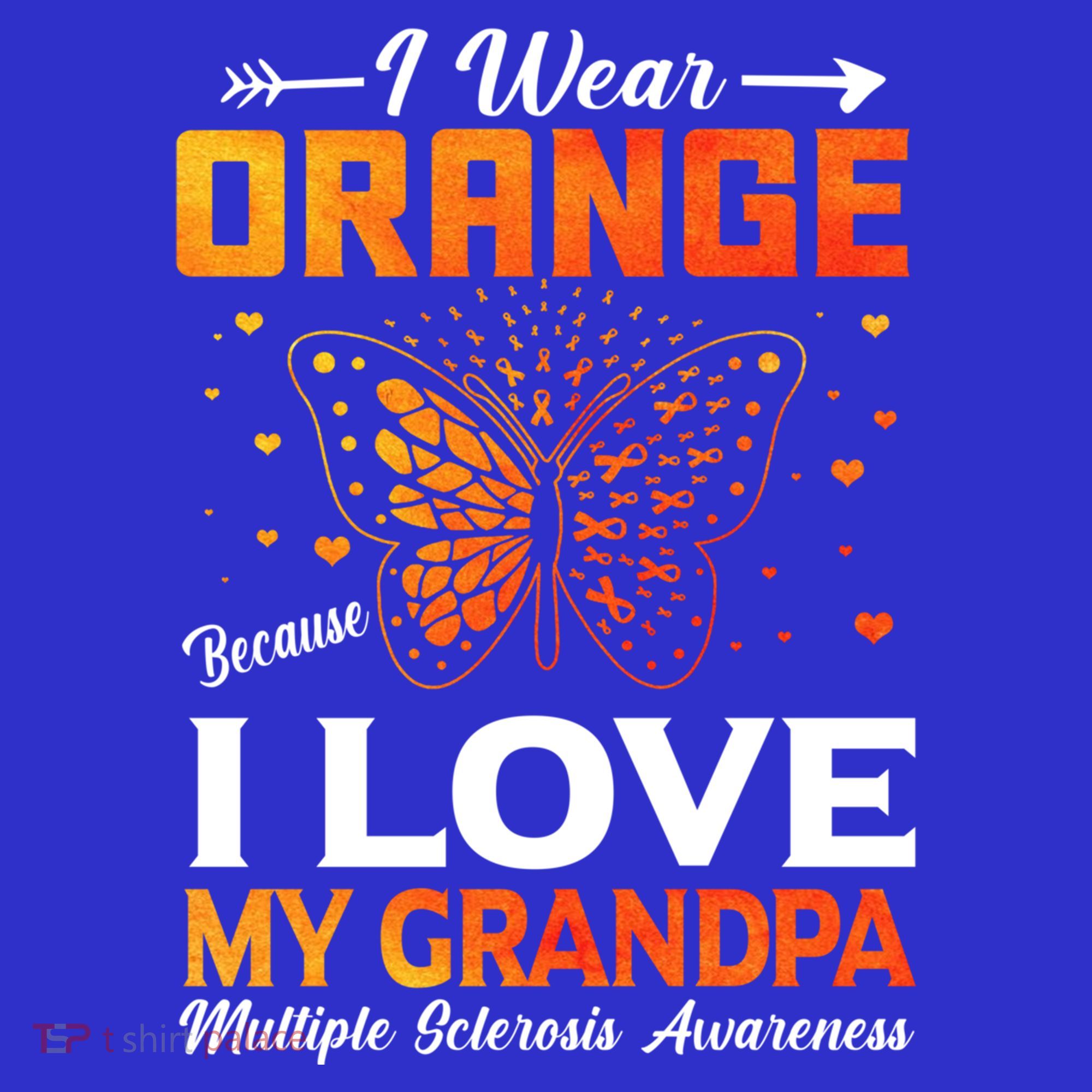 Multiple Sclerosis Ms Warrior I Wear Orange Grandpa Gift Coaster