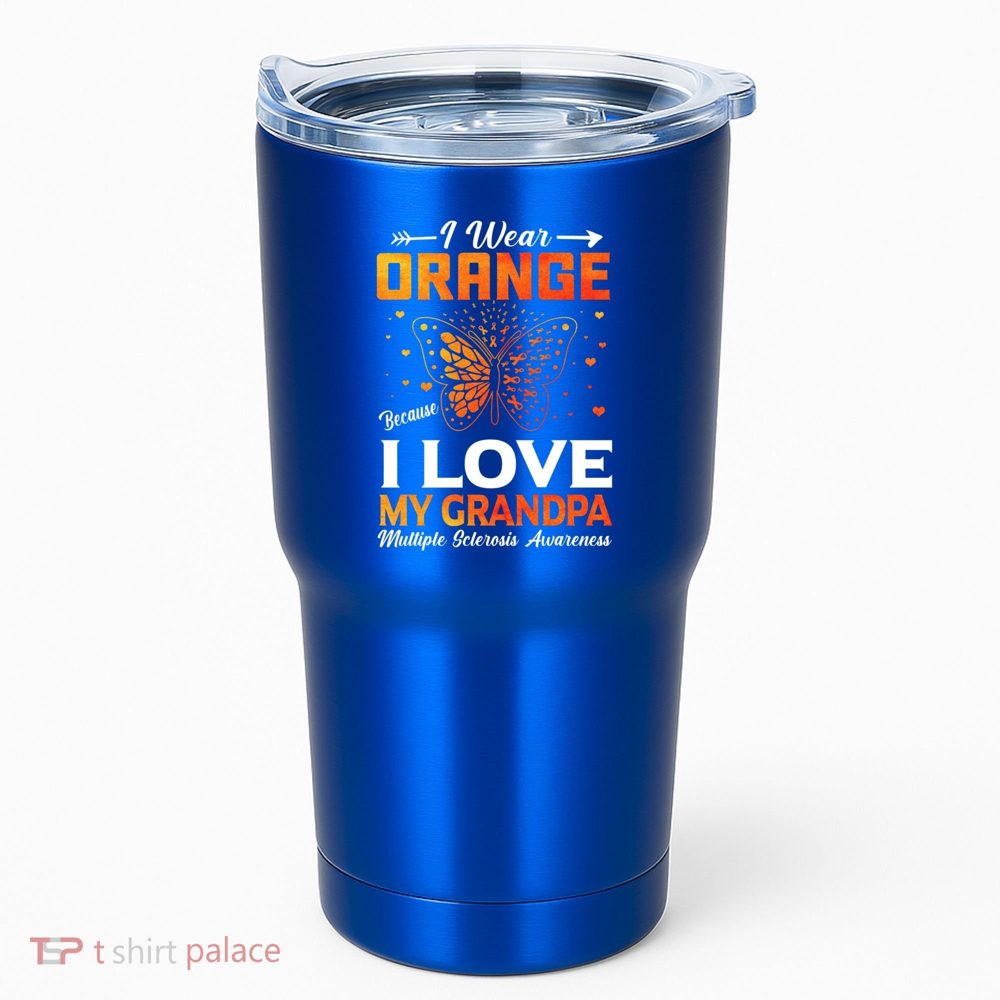 Multiple Sclerosis Ms Warrior I Wear Orange Grandpa Gift Tumbler