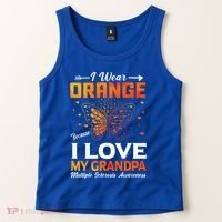 Multiple Sclerosis Ms Warrior I Wear Orange Grandpa Gift Tank Top thumb 2
