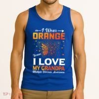 Multiple Sclerosis Ms Warrior I Wear Orange Grandpa Gift Tank Top thumb 3