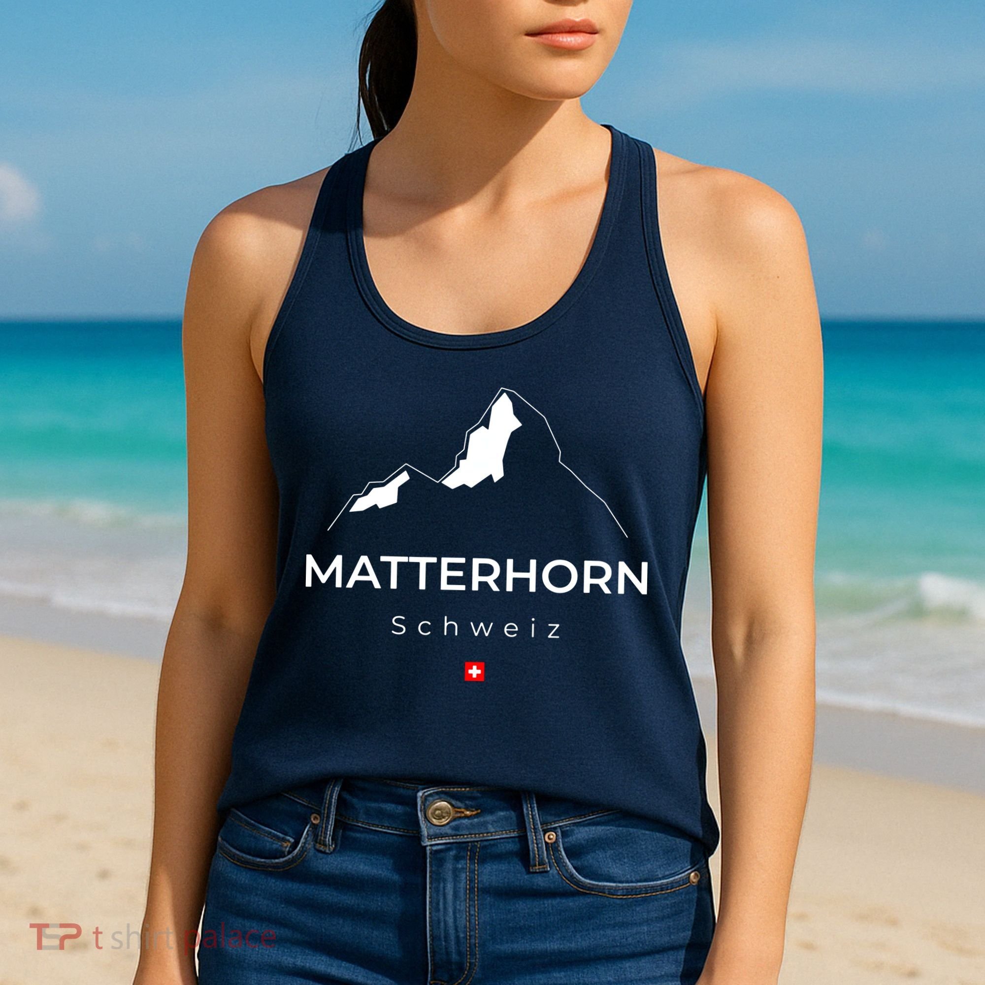 Matterhorn Switzerland Mountains Rock Climbing Hiking Women's Tank Top