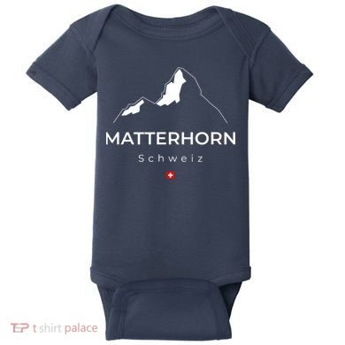 Matterhorn Switzerland Mountains Rock Climbing Hiking Baby Bodysuit
