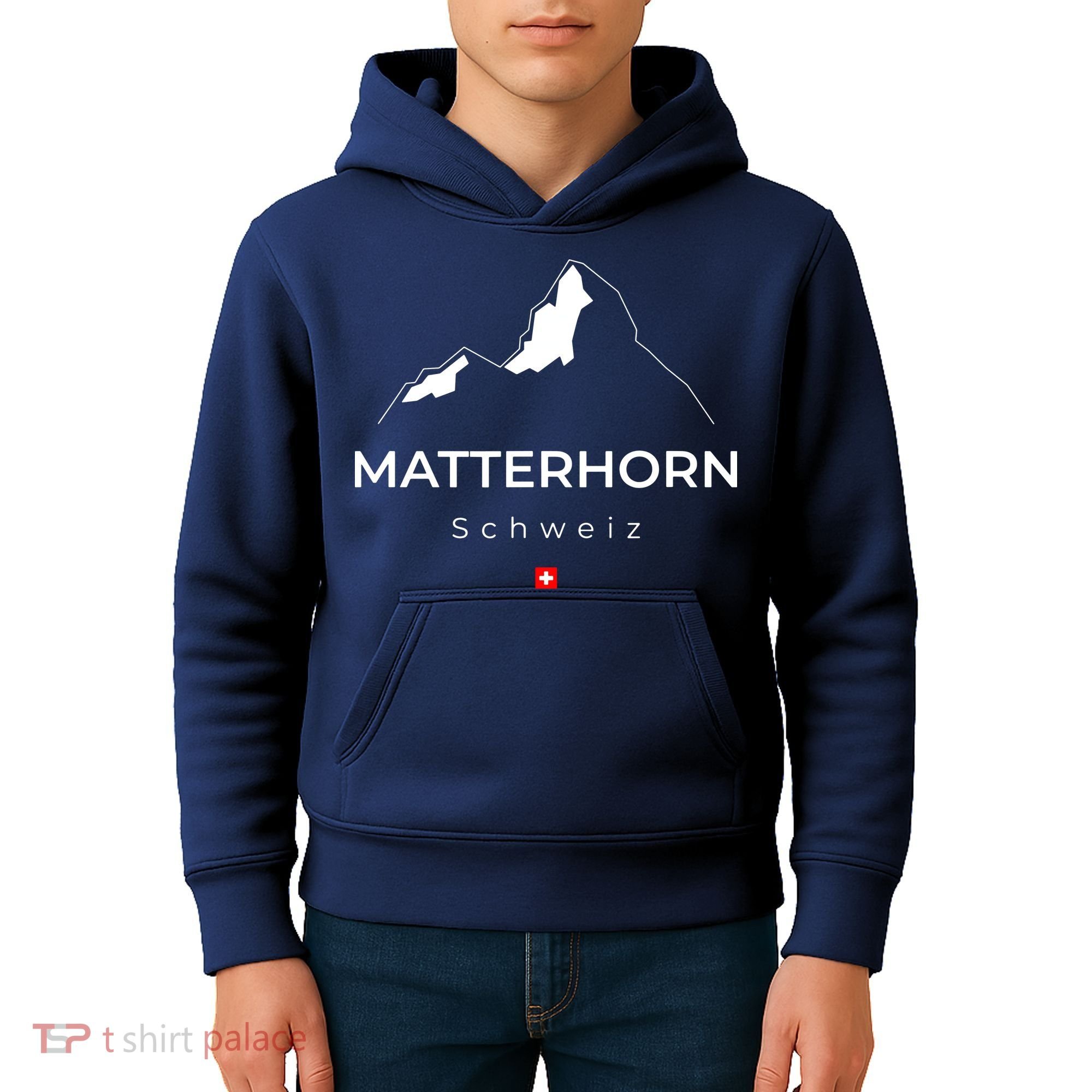 Matterhorn Switzerland Mountains Rock Climbing Hiking Kids Hoodie