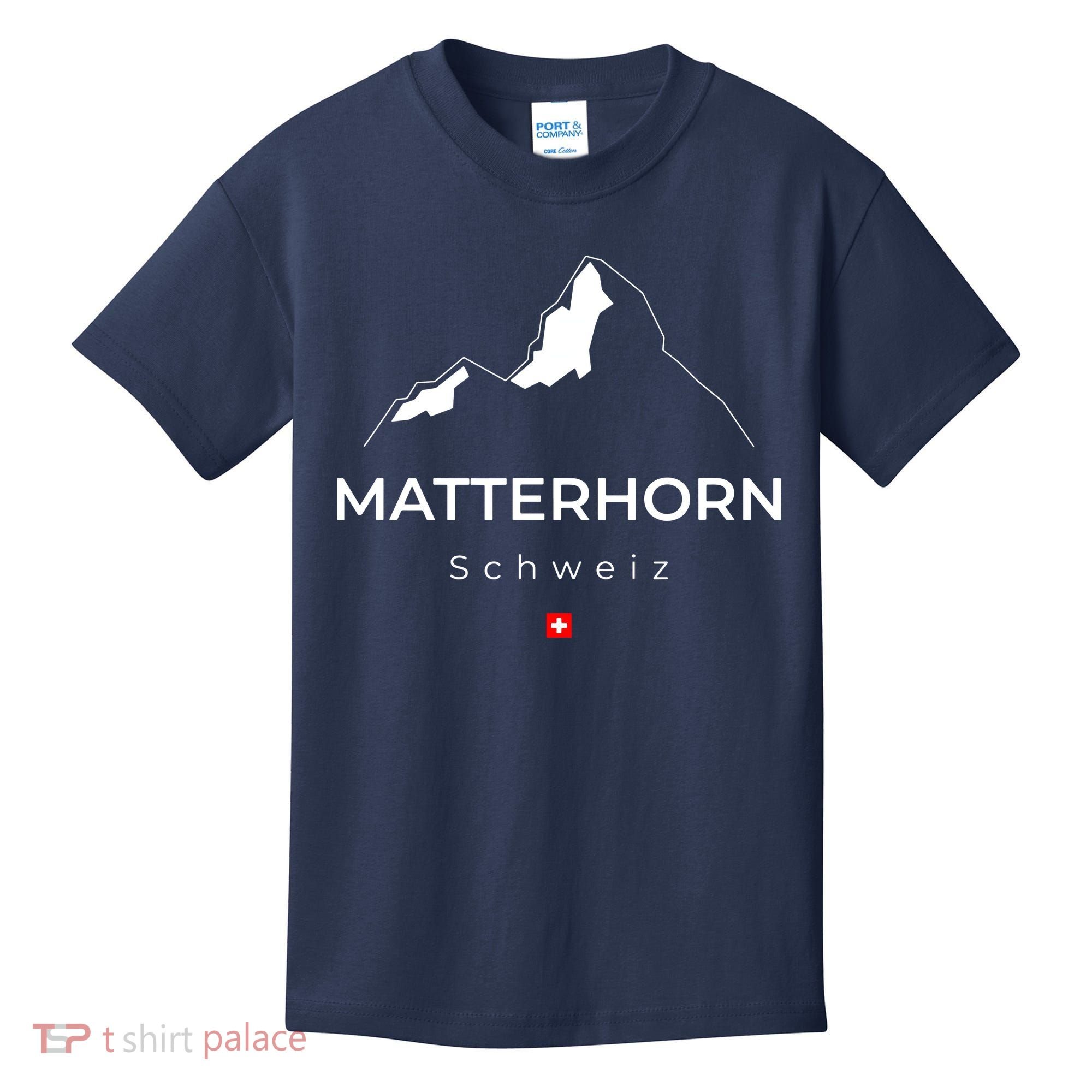 Matterhorn Switzerland Mountains Rock Climbing Hiking Kids T-Shirt
