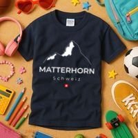 Matterhorn Switzerland Mountains Rock Climbing Hiking Kids T-Shirt thumb 3