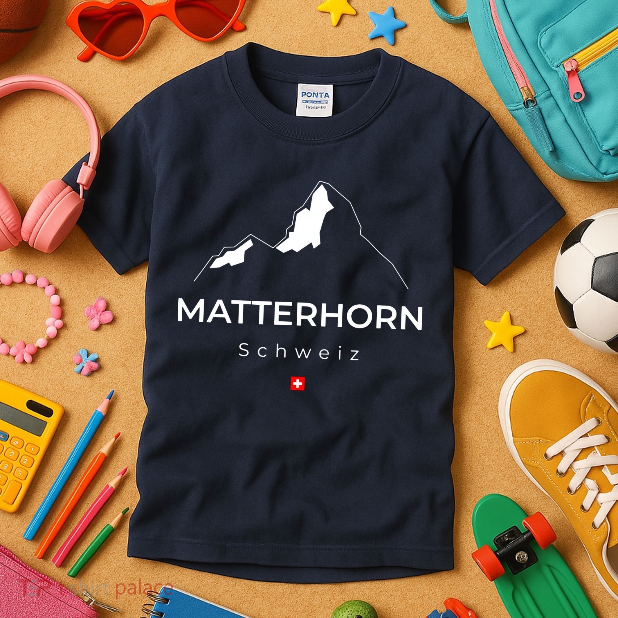 Matterhorn Switzerland Mountains Rock Climbing Hiking Kids T-Shirt