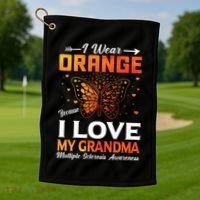 Multiple Sclerosis Ms Warrior I Wear Orange Grandma Gift Golf Towel thumb 1
