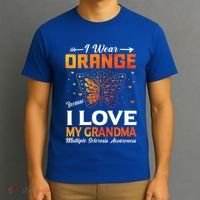 Multiple Sclerosis Ms Warrior I Wear Orange Grandma Gift T-Shirt thumb 3