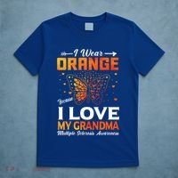 Multiple Sclerosis Ms Warrior I Wear Orange Grandma Gift T-Shirt thumb 5