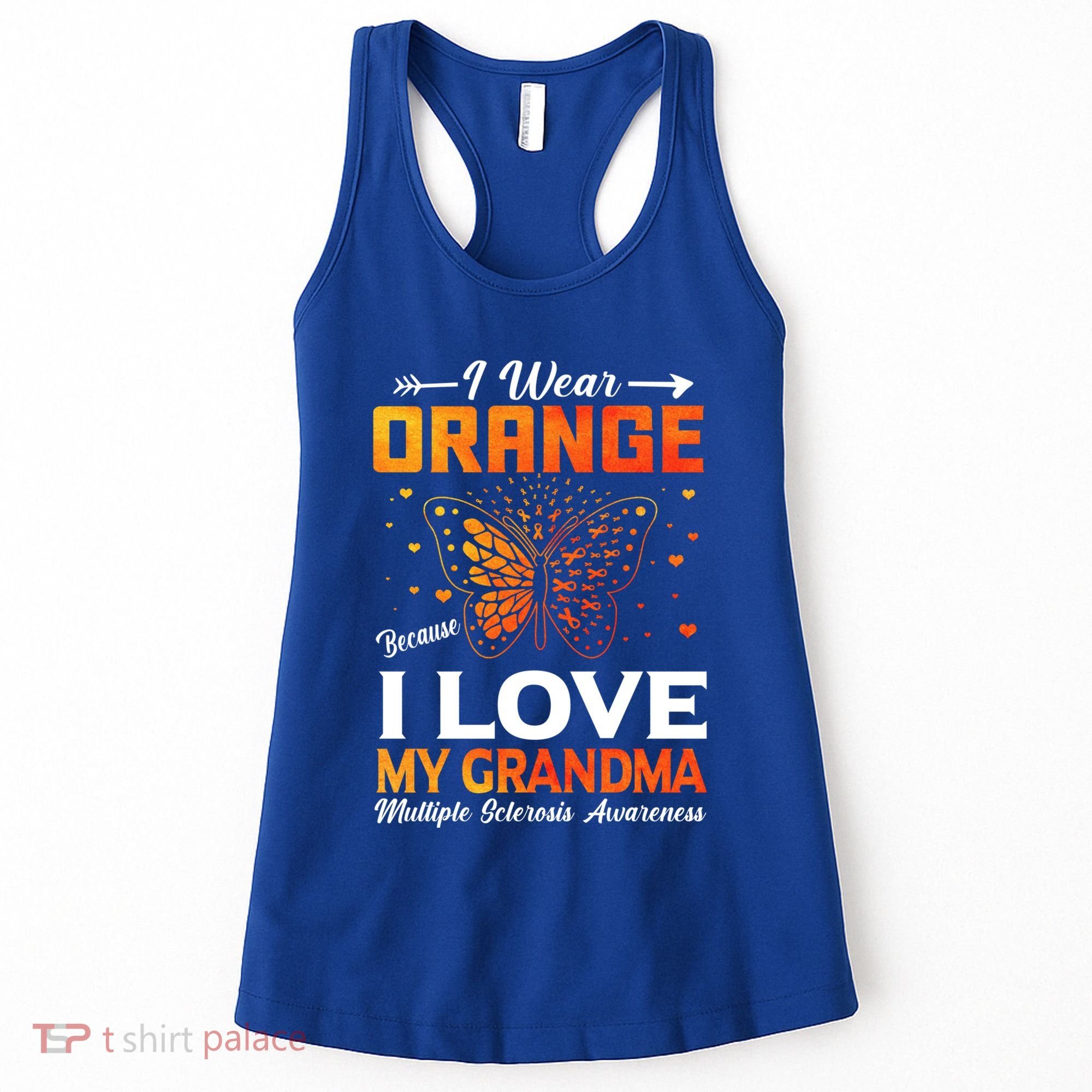 Multiple Sclerosis Ms Warrior I Wear Orange Grandma Gift Women's Tank Top
