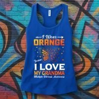 Multiple Sclerosis Ms Warrior I Wear Orange Grandma Gift Women's Tank Top thumb 3