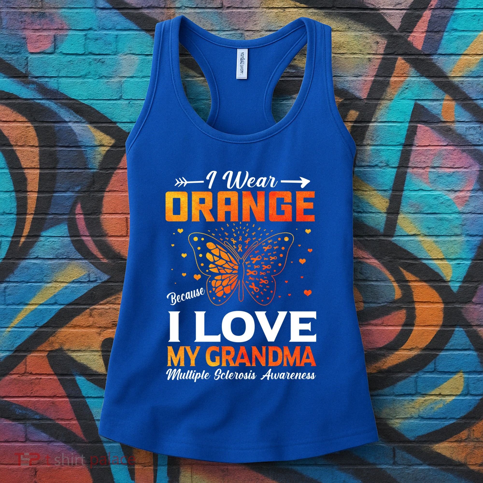 Multiple Sclerosis Ms Warrior I Wear Orange Grandma Gift Women's Tank Top