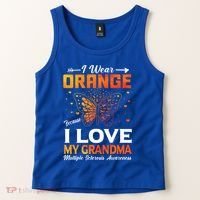 Multiple Sclerosis Ms Warrior I Wear Orange Grandma Gift Tank Top thumb 2