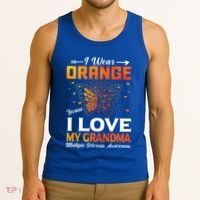 Multiple Sclerosis Ms Warrior I Wear Orange Grandma Gift Tank Top thumb 3
