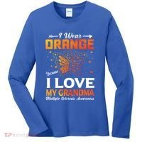 Multiple Sclerosis Ms Warrior I Wear Orange Grandma Gift Women's Long Sleeve Shirt thumb 0