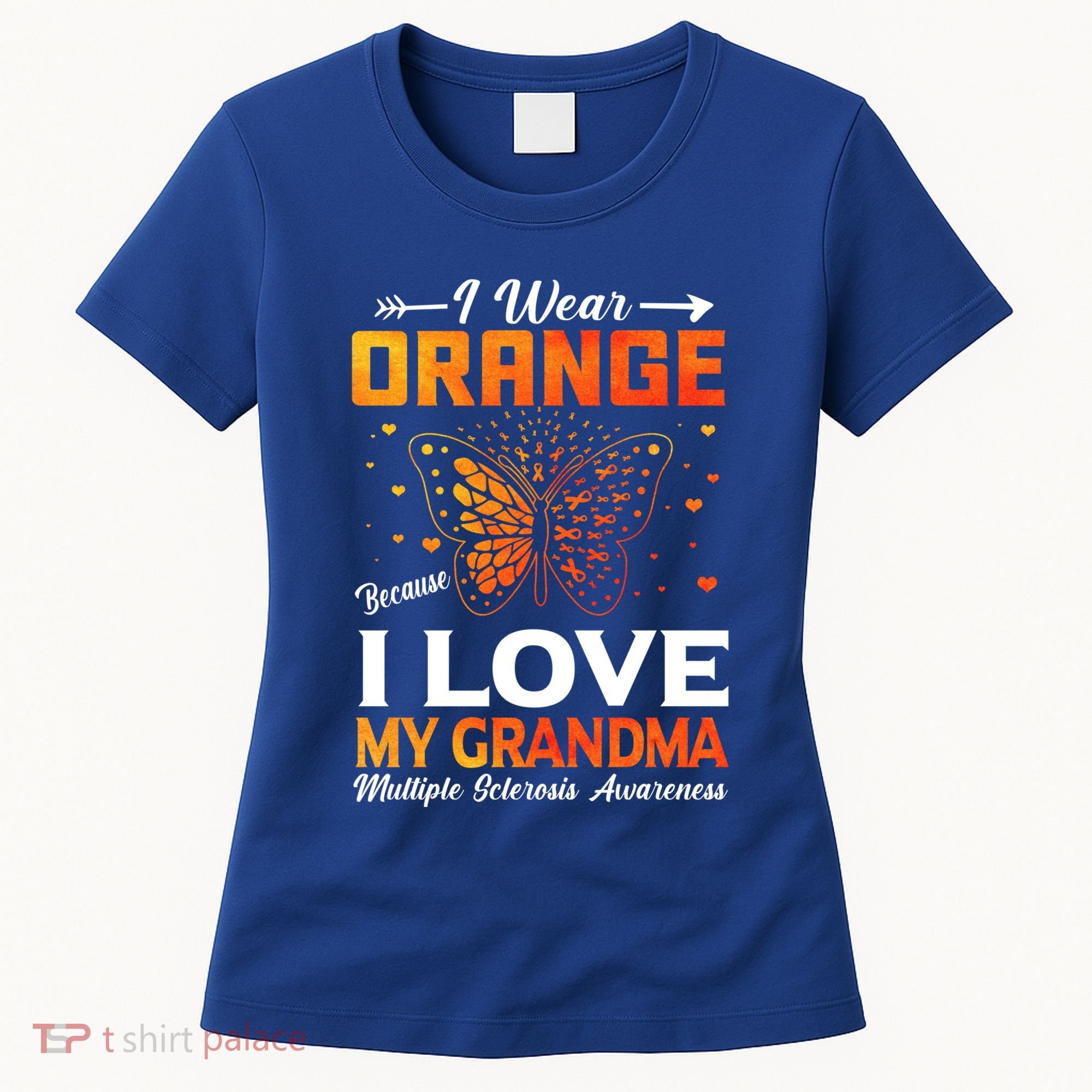 Multiple Sclerosis Ms Warrior I Wear Orange Grandma Gift Women's T-Shirt